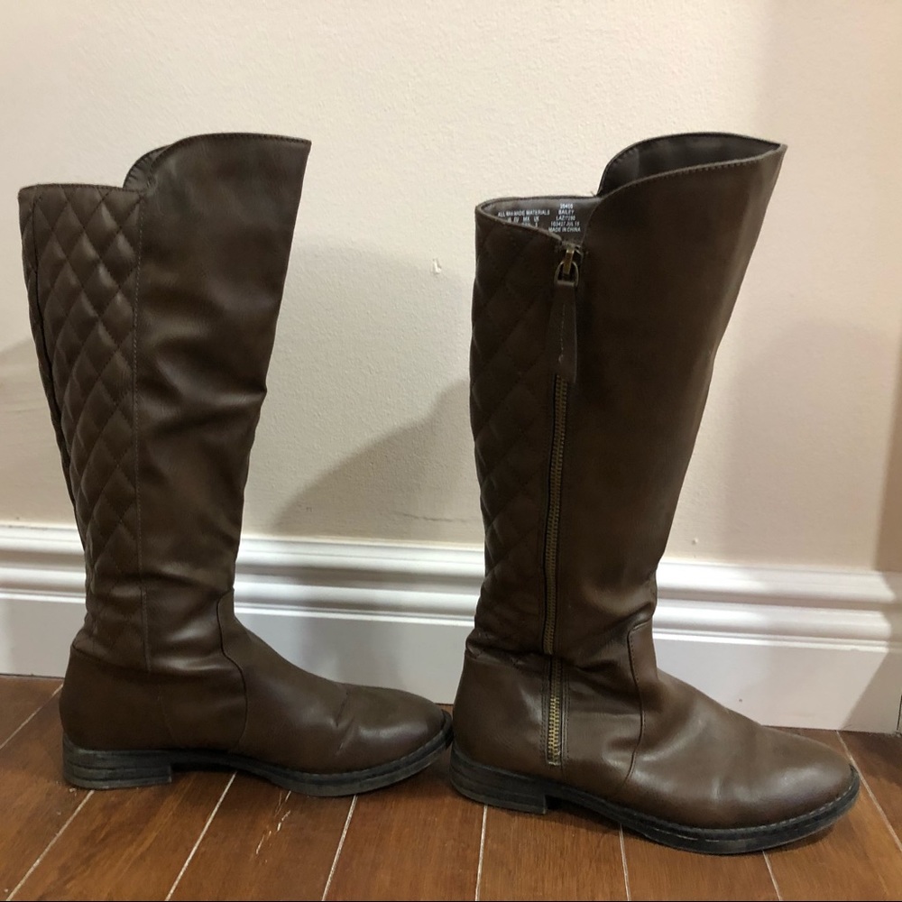 Women’s Faux Brown Leather Boots Size 6 1/2!!!